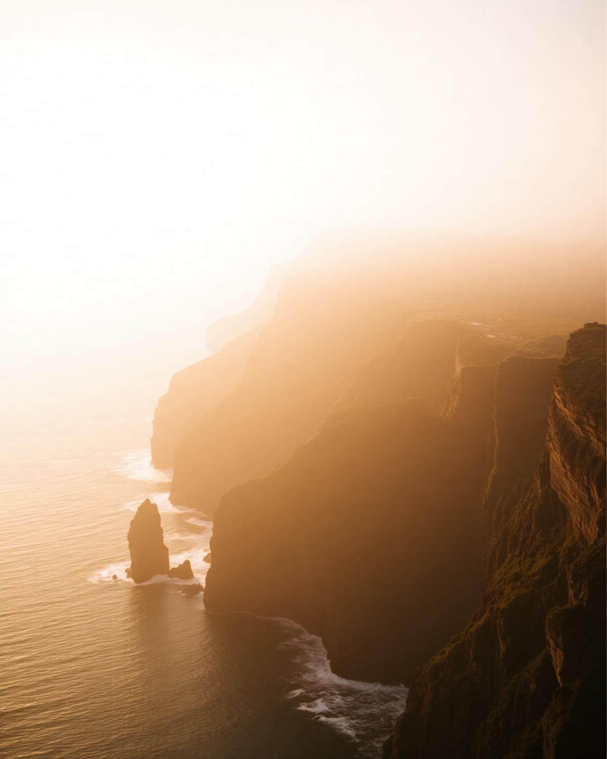 Cliffs in haze